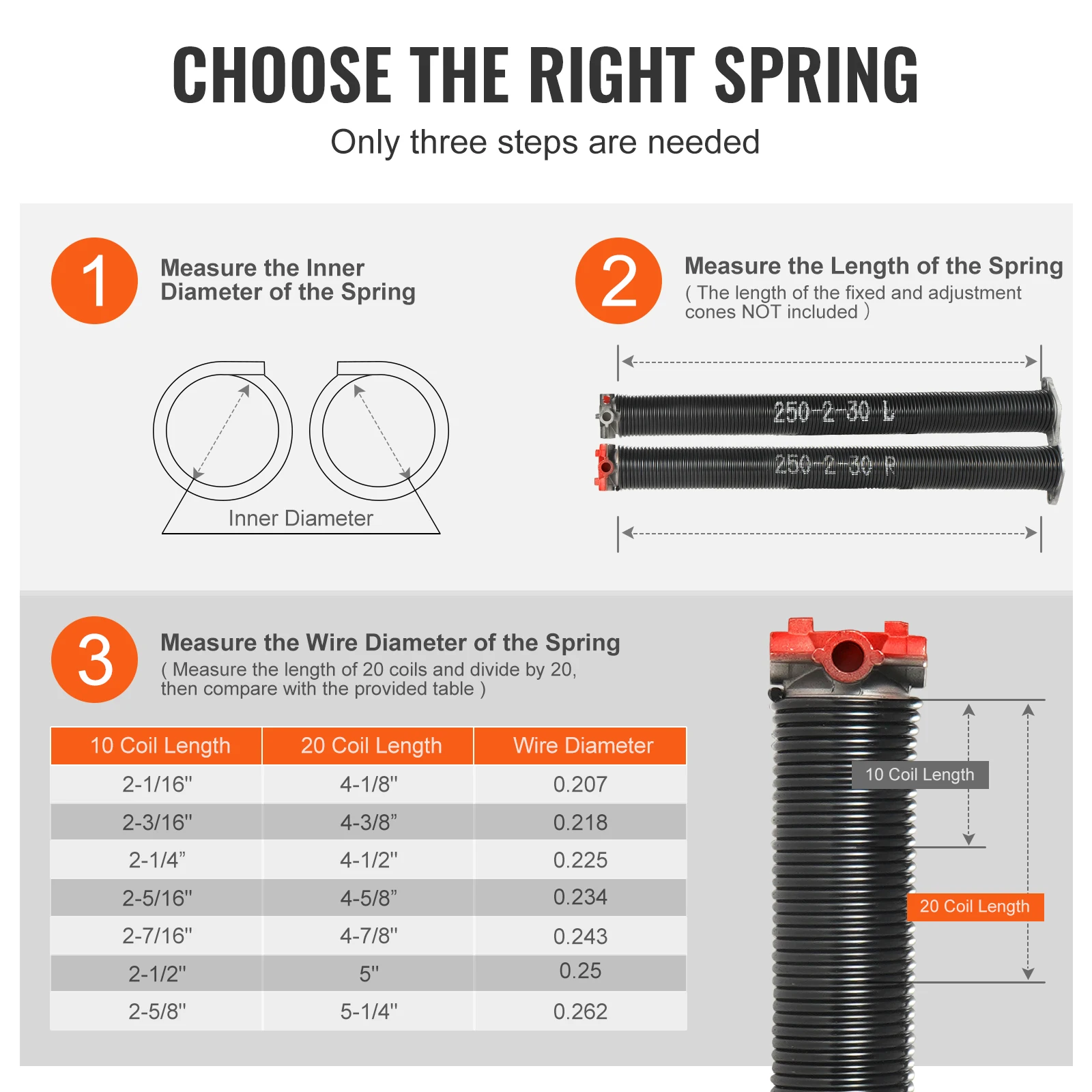 Garage Door Torsion Springs VEVOR Garage Door Torsion Springs Pair of 16000 Cycles with Non-Slip Winding Bars Gloves and Mounting Wrench