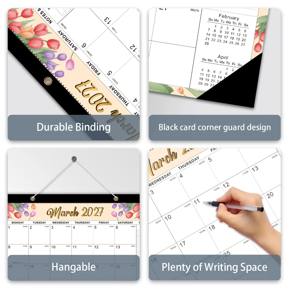 2027 Large 18-Month Wall and Desk Planner with Removable Monthly Pages