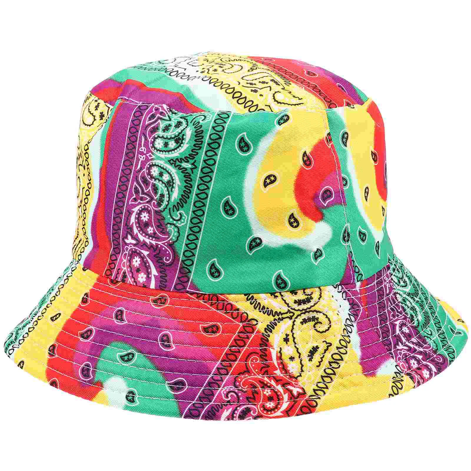 

Double Basin Hat Summer Fisherman Party Bucket Women's Hats & Caps Cashew Flowers Decorative for Polyester Outdoor and