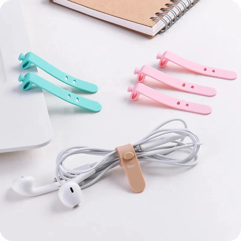 4/8/12/24Pcs USB 충전 코드용 유연한 실리콘 케이블 클립 전원 케이블 데스크탑 깔끔한 코드 관리 케이블 와인더 코드