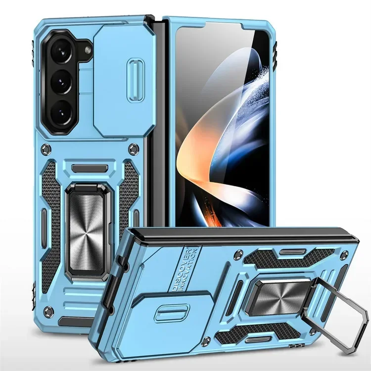 Rugged Hybrid Armor Magnetic Car Mount Phone Case with Slide Camera Protector Cover