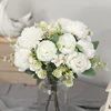 Artificial Flowers White Silk Bride Bouquets Peony Wedding Supplies Home