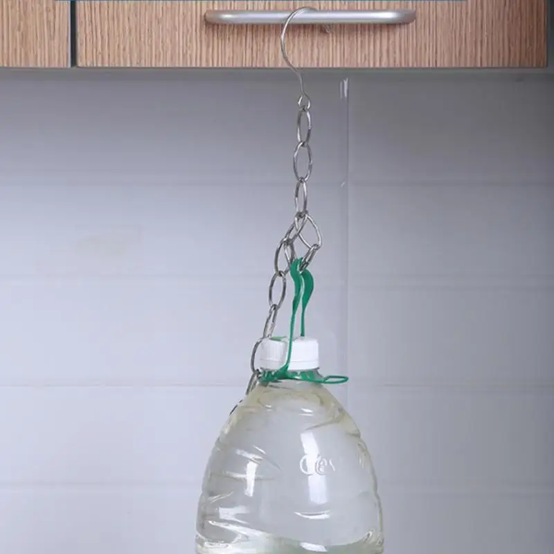 55KF Space Saving Clothes Hanger Chain Stainless Steel Closet Metal Cascading Hangers Multi-port Ring with Hook