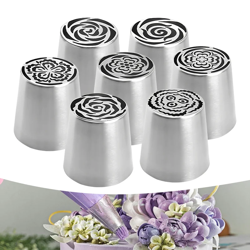 Stainless Steel Russian Mounting Nozzles Pastry Cookie Cake Fondant Decorating Tips Personalized Cake Buttercream Decorating