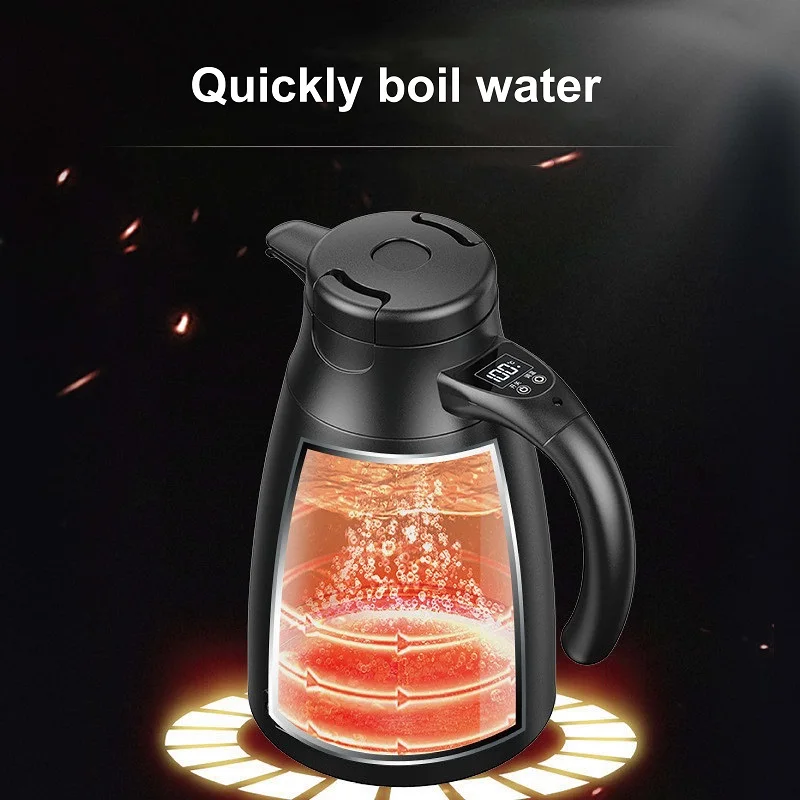 12V/24V Universal Car Electric Kettle 1.2L Travel Quick Kettle Smart Adjustable Temperature Hot Kettle With Cigarette Lighter 5