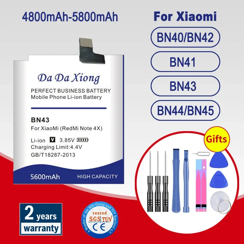 High Capacitybn40 Bn41 Bn41L Bn42 Bn43 Bn44 Bn45 Batteria Per Xiaomi Redmi 5 Plus Pro/Note 4X Mi 4/Note 5/Note 2 + Strumento Gratuito