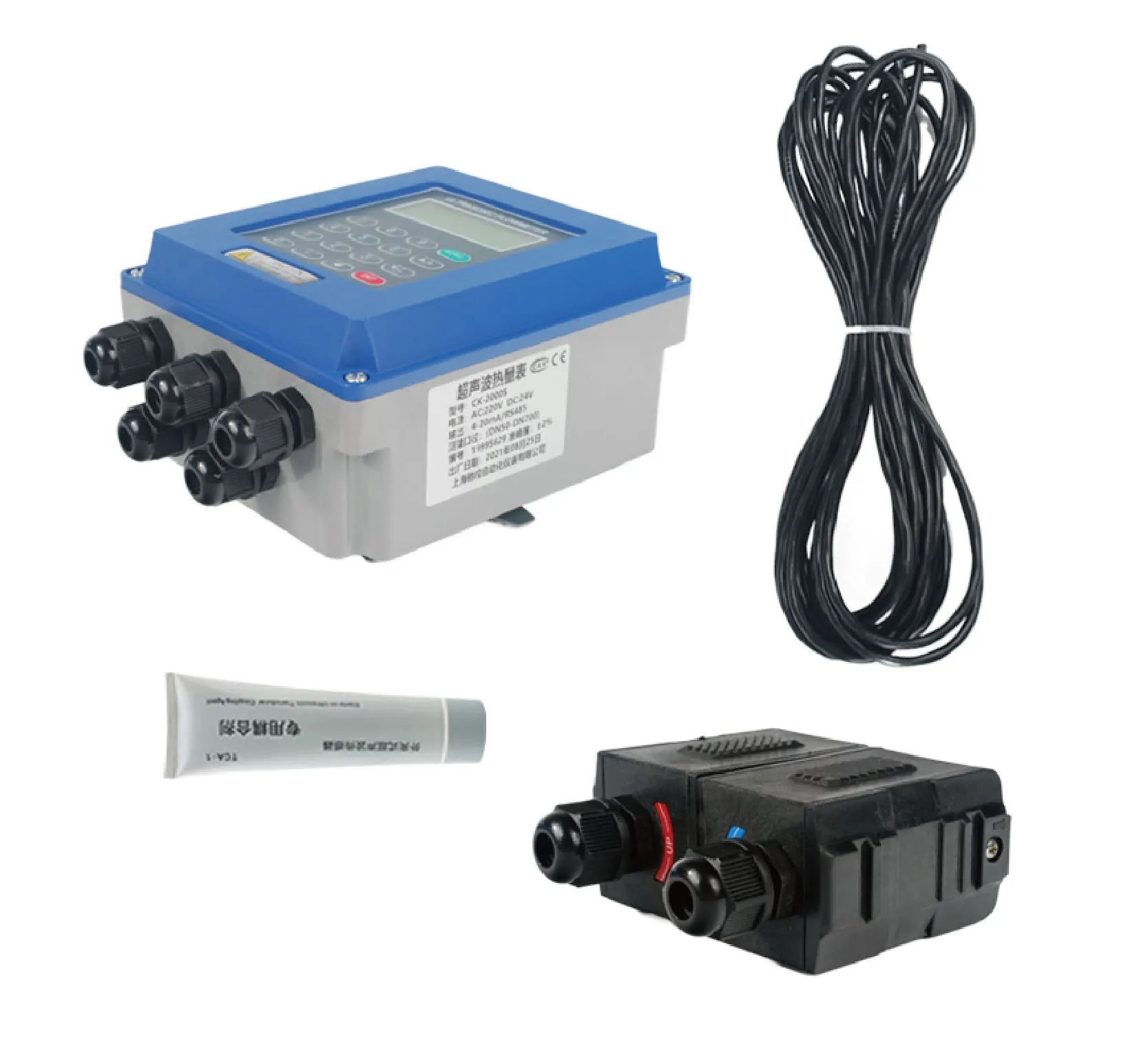 TUF Ultrasonic Flow Meter Wall Mounted Fixed Type Digital Liquid Flow Sensor Inl