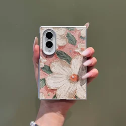 Wide Plating Colorful Flower PU Leather Luxury Shockproof Back Cover - Galaxy Z Fold 8 Ultra (SCH DK)