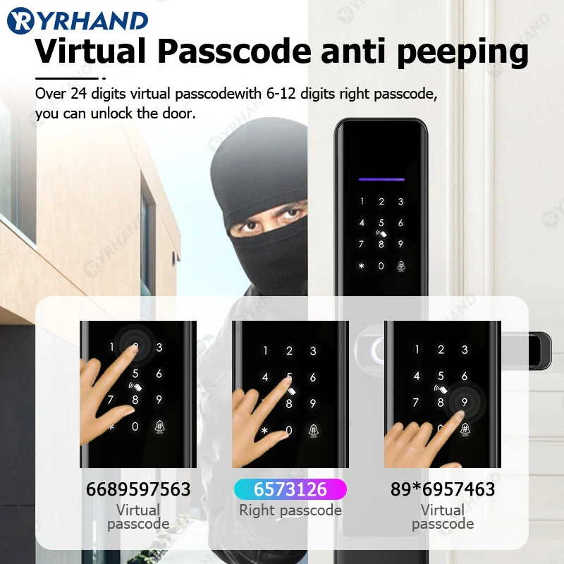 قفل ذكي للمنزل مقاوم للماء TTlock ، قفل ذكي ببصمة...