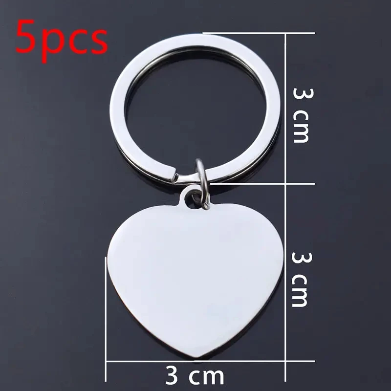 5PCS Metal Keychain with Customizable Text  Short Sentences  Pictures  and 6 Different Shapes to Choose From