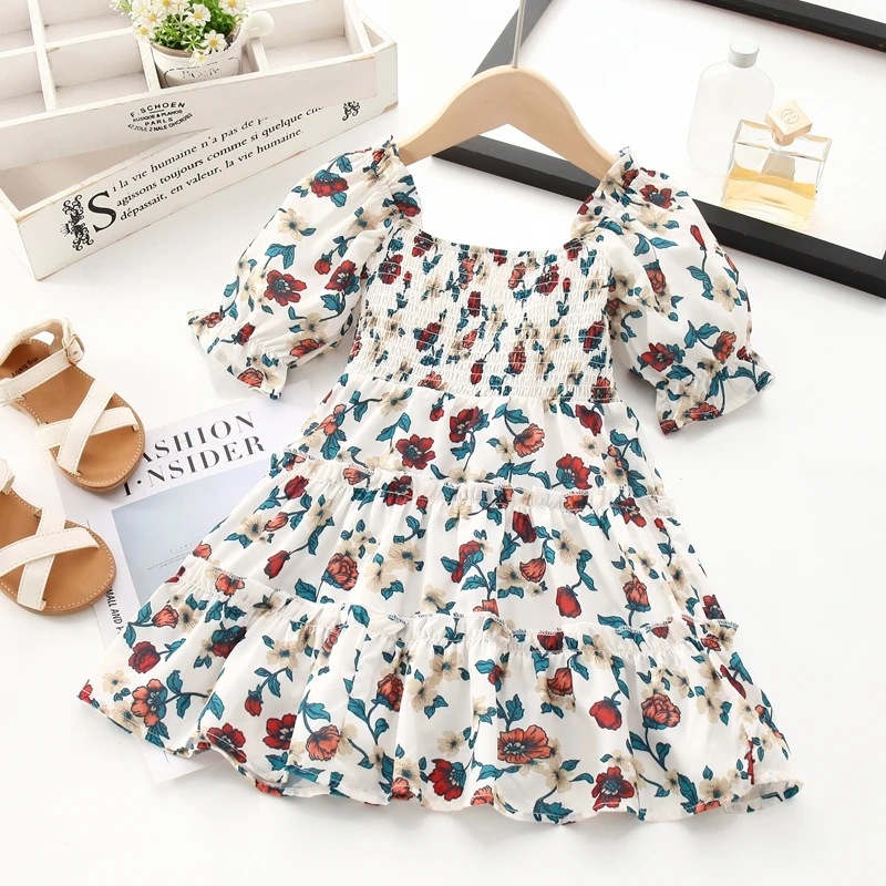 Летняя одежда для маленьких девочек нарядное кружевное платье Платье без