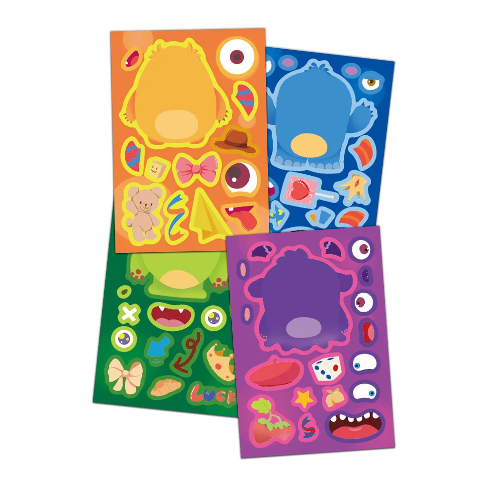 8PCS Little Monster Face Changing Stickers DIY Account Materials Phone Cases Laptops Suitcases Water Cups Waterproof Stickers