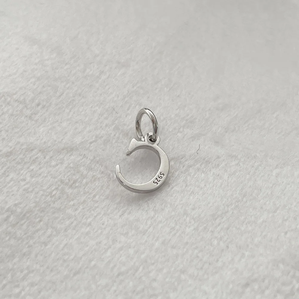 silver necklace charms silver pendant 925 sterling silver letters A-Z initial charms pendant women girls gift friends men jewelry