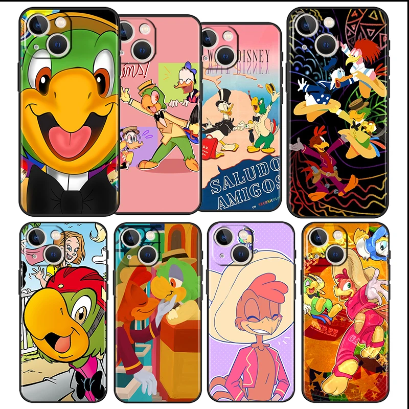 Disney Cartoon The Three Caballeros For Apple Iphone 13 12 Pro Max Mini 11 Pro Xs Max X Xr 6 7 8 Plus Se2020 Black Phone Case