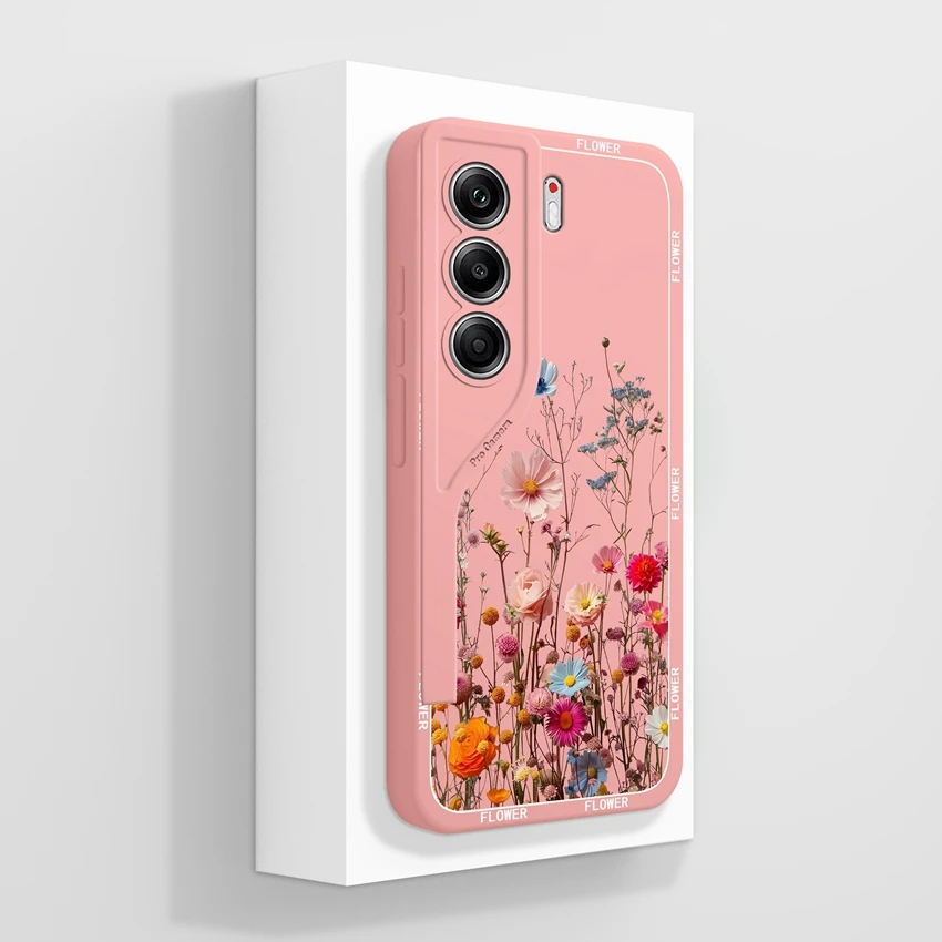 Elegant Floral Silicone Protective Phone Case - Anti-Fall Smooth Cover