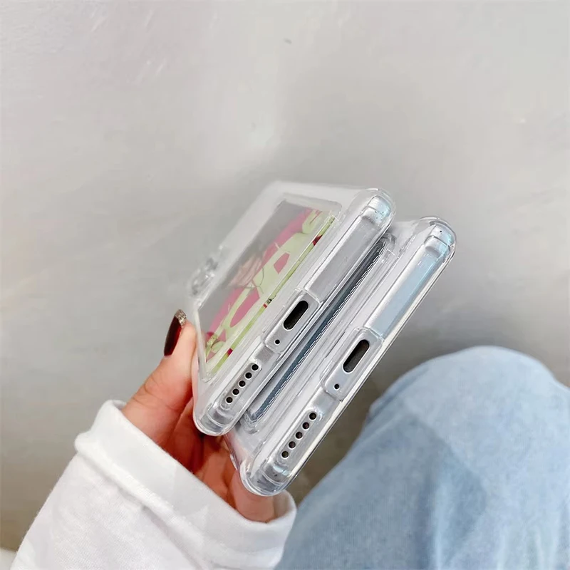 Transparent Card Slot Wallet Case - Shockproof Soft Clear Cover