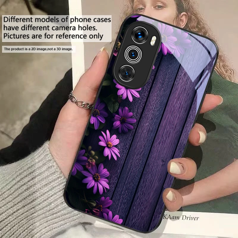 Purple Rose Flowers Glass Phone Case