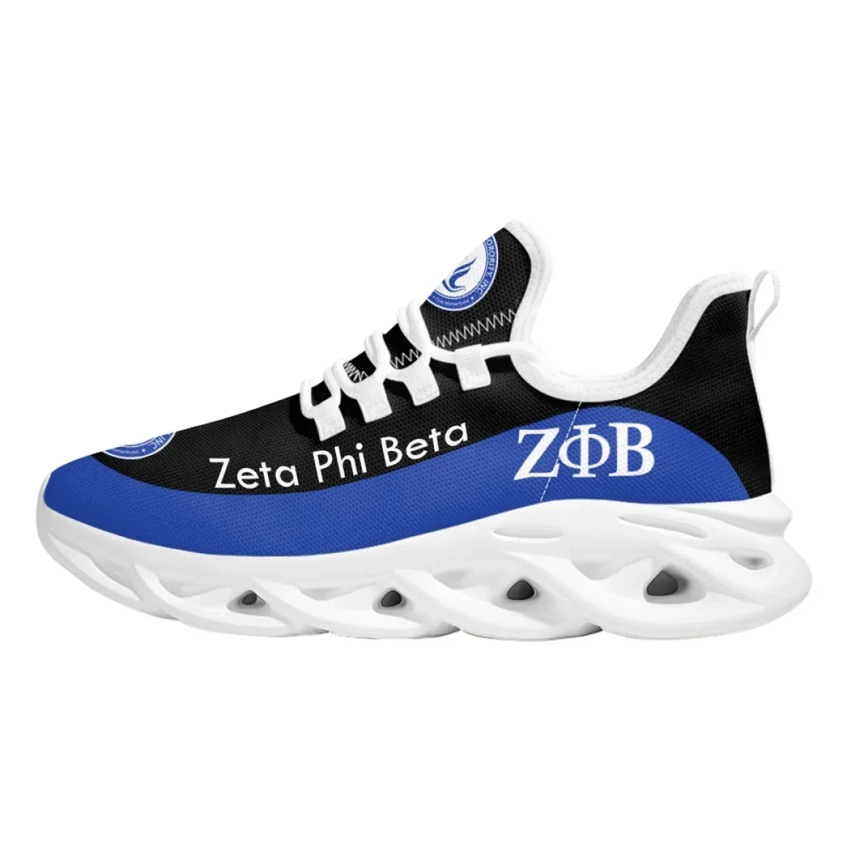 Zeta Phi Beta Printing Fashion Platform Shoes Comfortable Breathable Lace Up Mesh Sneakers Soft Sole Casual Flats Shoes Footwear