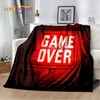 Cartoon Gamer Gamepad Game Over Soft Plush Blanket,Flannel Blanket Throw Blanket Cover for Living Room Bedroom Beds Sofa Picnic 2