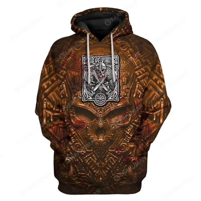 Vintage Sweatshirt Männer 3D Druck Viking Mythologie Mit Kapuze Langarm Übergroßen Hip Hop Männer Hoodies Kinder Sweatshirt Männer Mantel – Detail 12