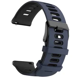 Silicone 22mm Sports Watch Strap - Premium Wristband Replacement - 20mm watch band (Midnight blue Black)