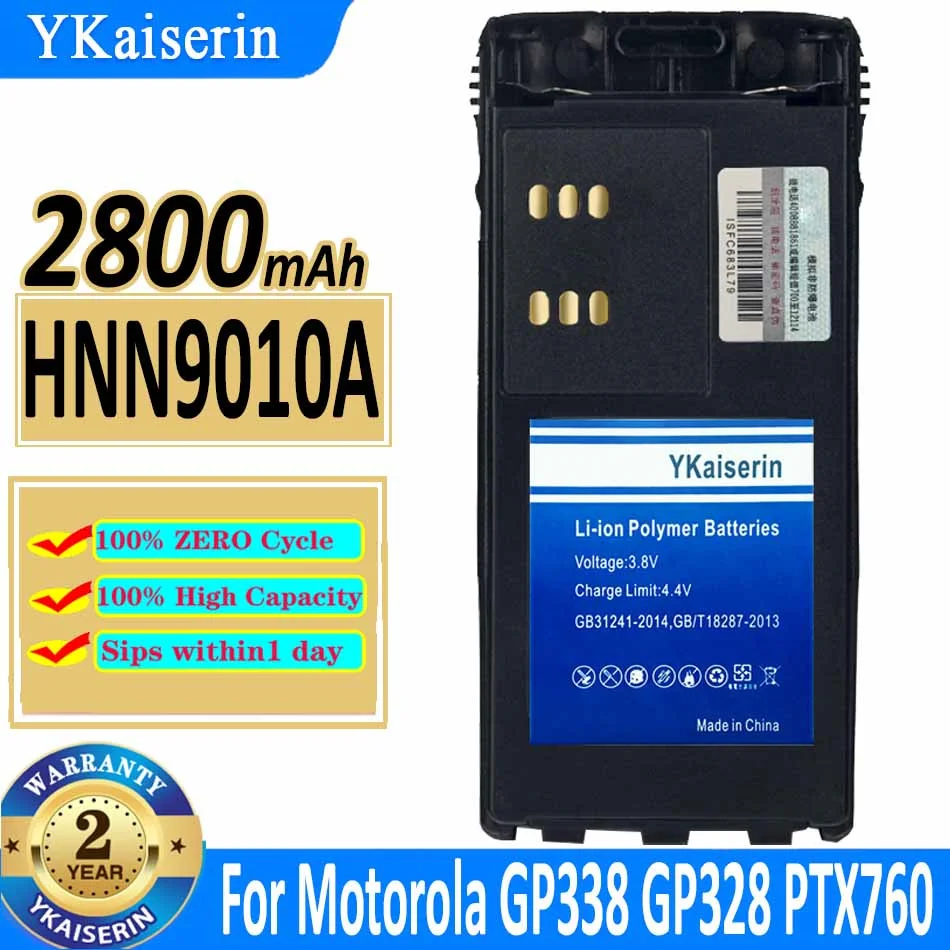 

YKaiserin HNN9010A 2800mAh Battery For Pro5150 GP338 GP328 Ham Radio PTX760 Walkie Talkie Explosion Large Capacity Bateria