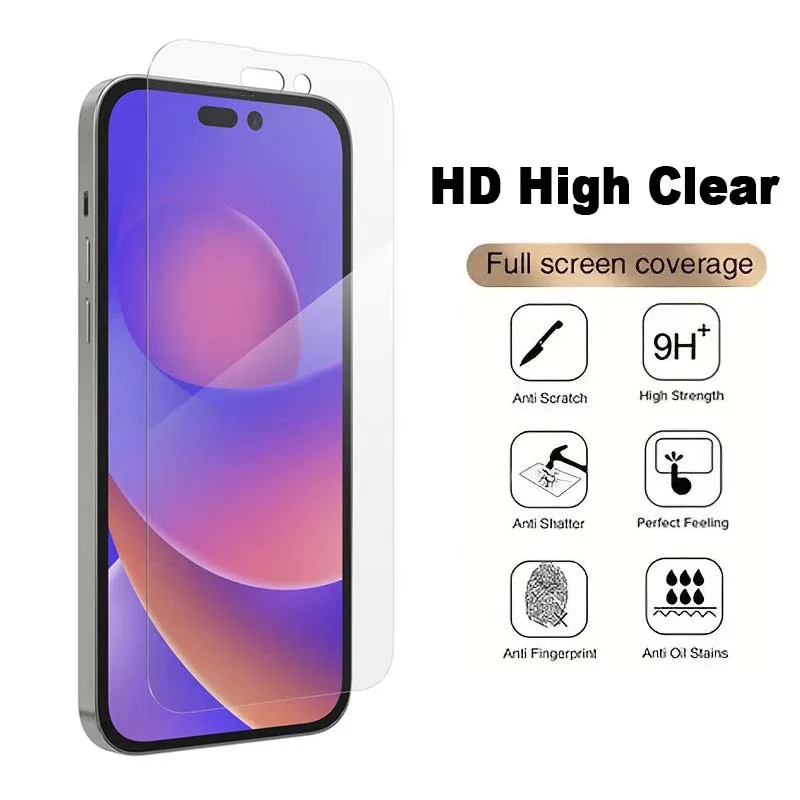 

1PC HD Tempered Glass Full Cover Screen Protector for IPhone 15/14/13/12/11/X/8/7/SE High Clear Smooth Touch Anti-scratch Film