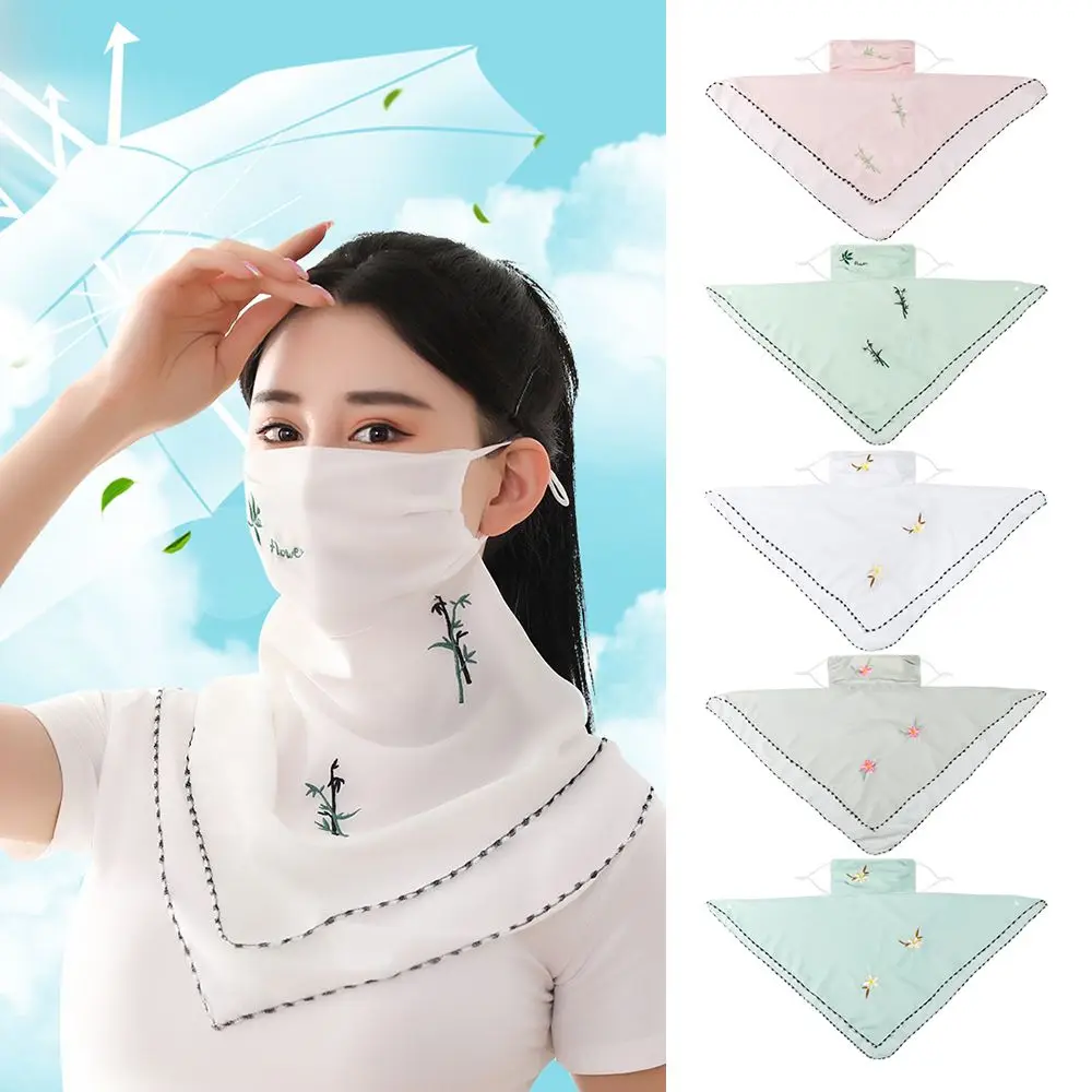 

Sunscreen Face Scarf Women Neck Collar Set Ear Gauze Anti-UV Cover Scarf Mouth Scarves Ring Wraps Outdoor Riding Face Bandana