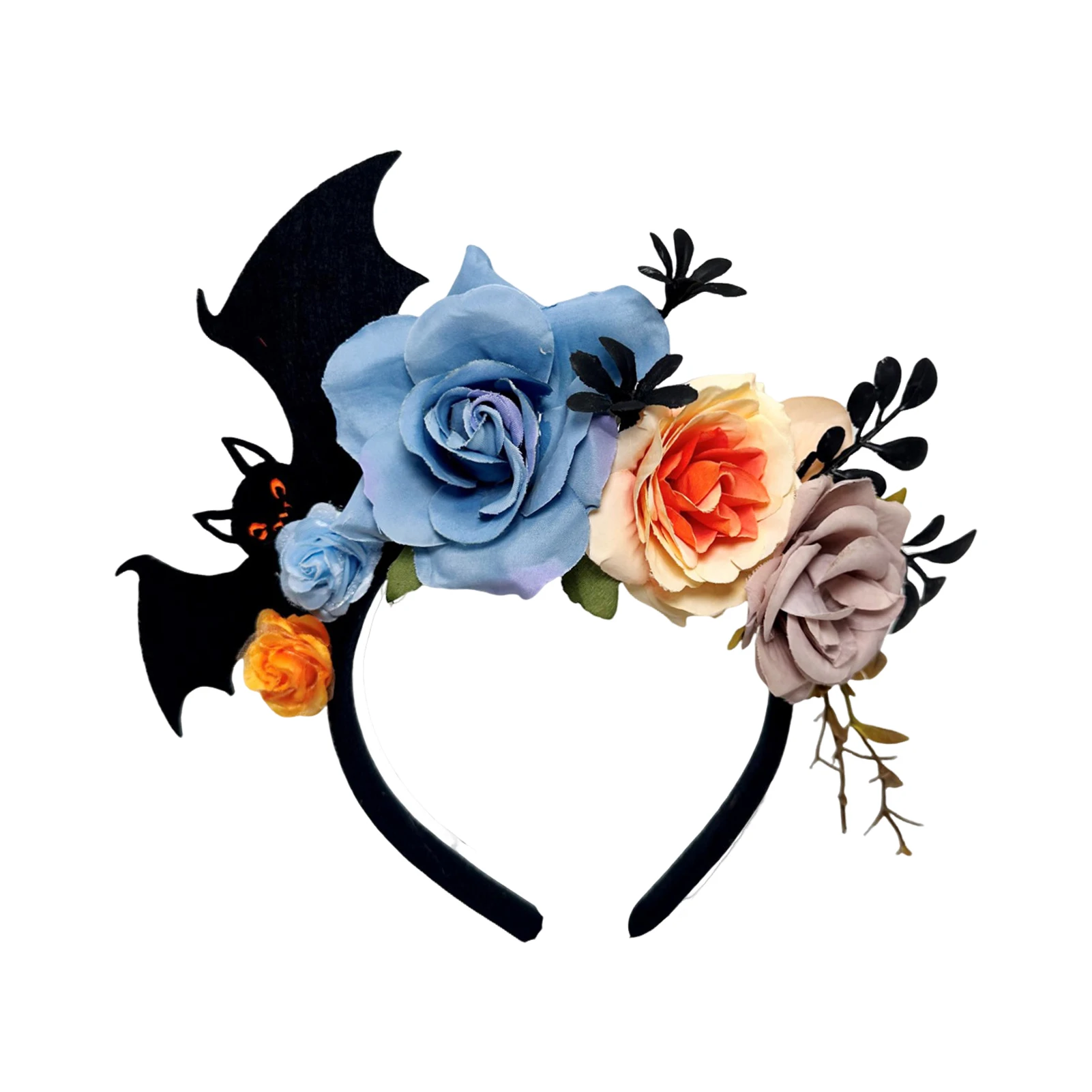 Halloween Schwarze Fledermaus Haarbänder Mit Rose Dekor Halloween Party Haarschmuck Gothic Cosplay Haarreifen Kostüm Maskerade – Detail 5