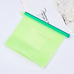 Reusable Silicone Food Storage Zip - lock Bags - Multi - use Lunch, Snack, and Freezer Seal Bags (4 Colors) - 1000ml (Green)