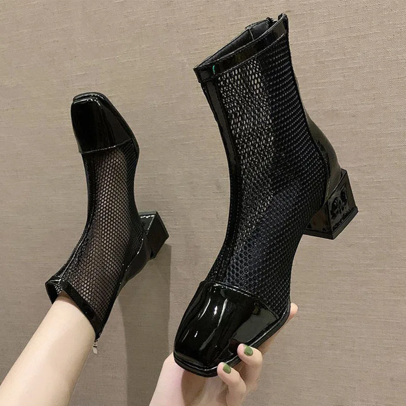 Fashion Chelsea Boots Women All-match Casual Ankle Boots Woman Shoes Platform Ladies Modern Boots Summer Breathable Classics