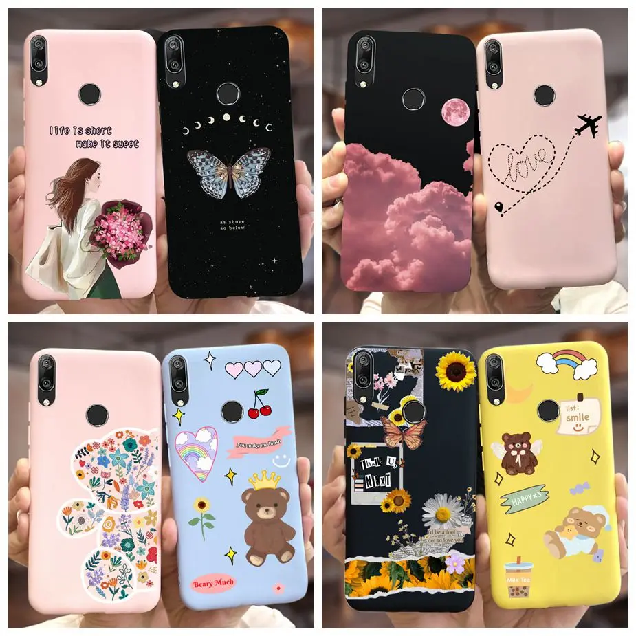 Per Huawei Y7 2019 Custodia Dub-Lx1 Luxury Candy Painted Cover Custodia Morbida In Silicone Per Huawei Y7 Prime Pro 2019 Cover Posteriore Borse