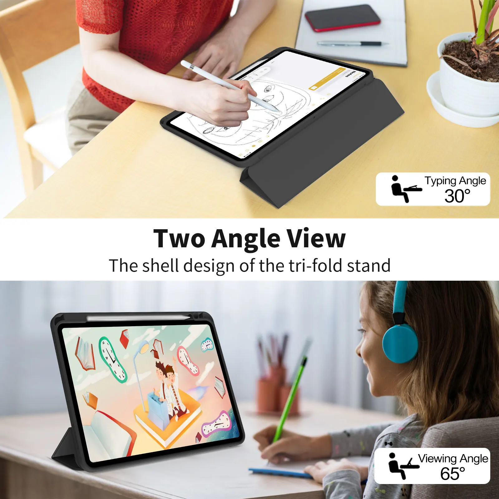 iPad Pro 11-inch Premium Trifold Stand Case with Pen Slot