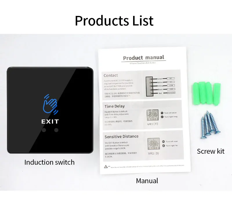 Infrared Sensor Switch No Touch Contactless Switches Wave to Release Door Lock E