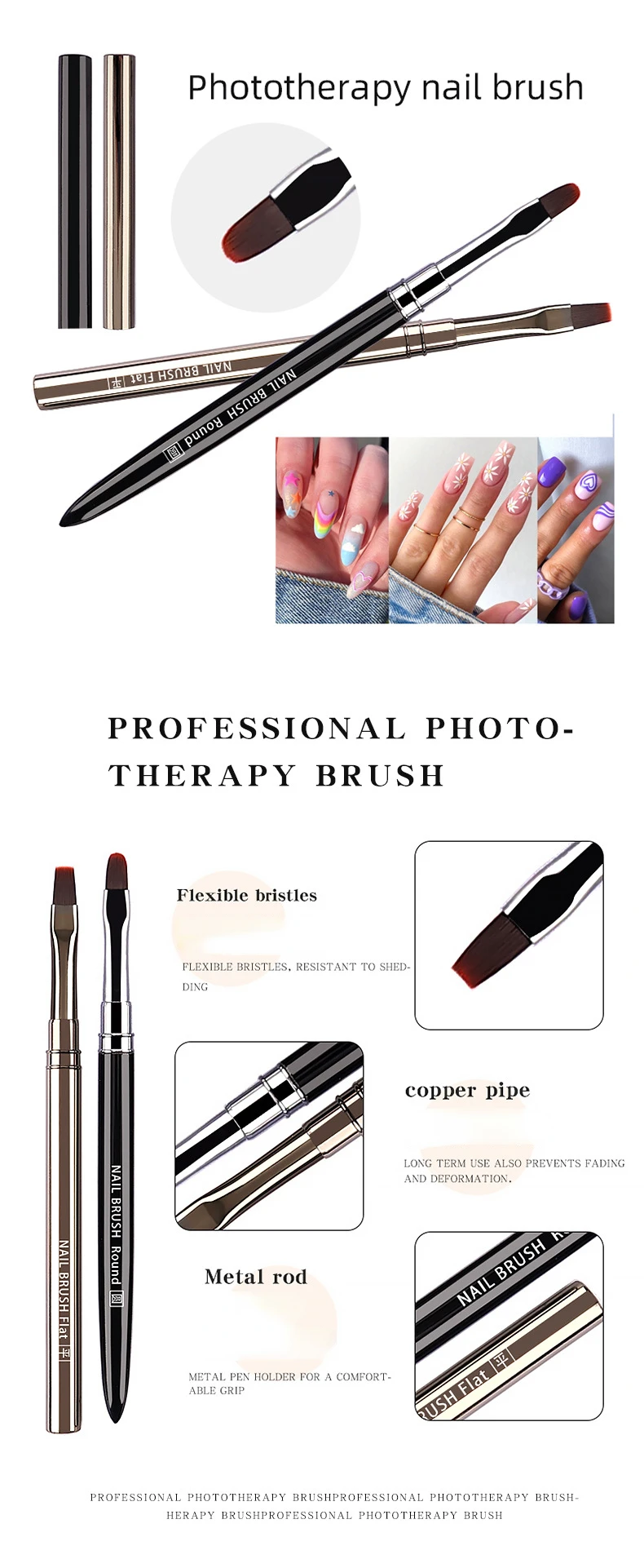 Description Picture 3 of itemNail Glue Phototherapy Pen UV Gel Brush Pen Acrylic Nail Art Painting Drawing Brush Manicure Professionnel Brushes Tool