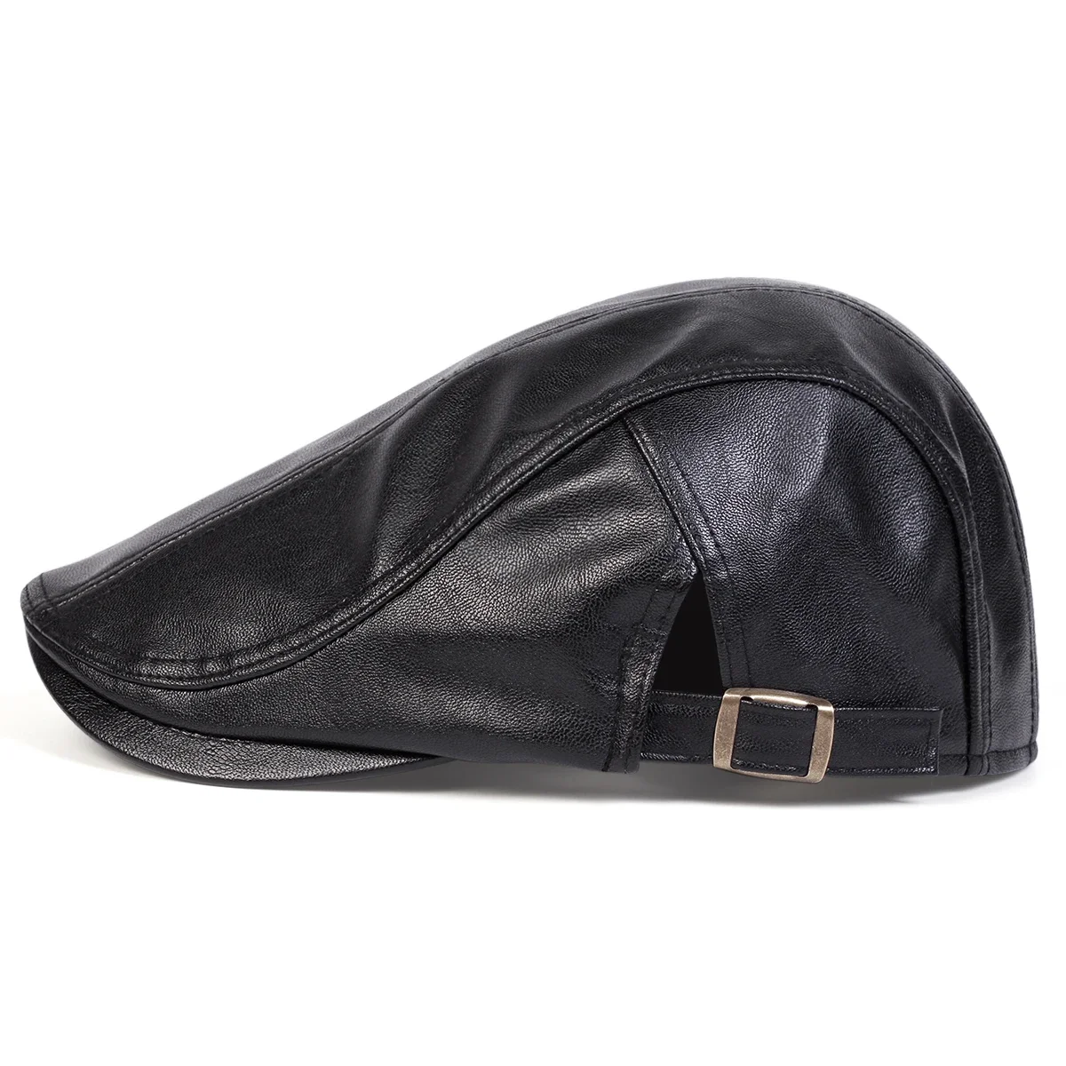 Men Retro Pu Leather Solid Color Newsboy Caps British Painters Hats Spring Autumn Side Adjustable Flat Cap Hip Hop Berets 5
