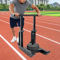 Fitness Sled Weight Sled for Training, 5-Level Height Adjustable Weighted Sled 440lbs Capacity for Strength/Speed/Football Train