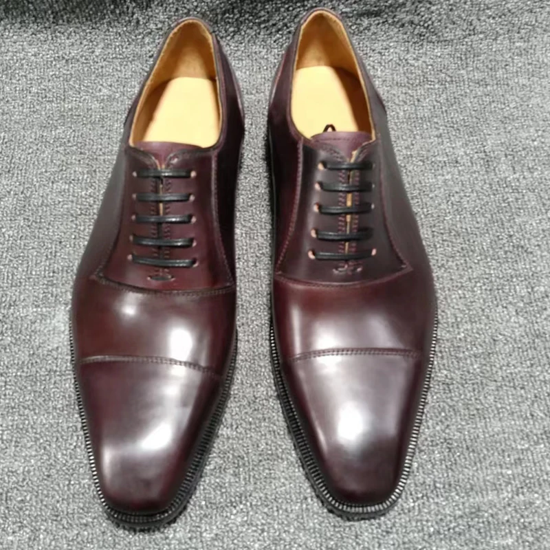 

Мужские кожаные туфли-оксфорды Goodyear edge, коричневые туфли ручной работы на кожаной подошве, обувь из воловьей кожи для весны, лета, осени и зимы,