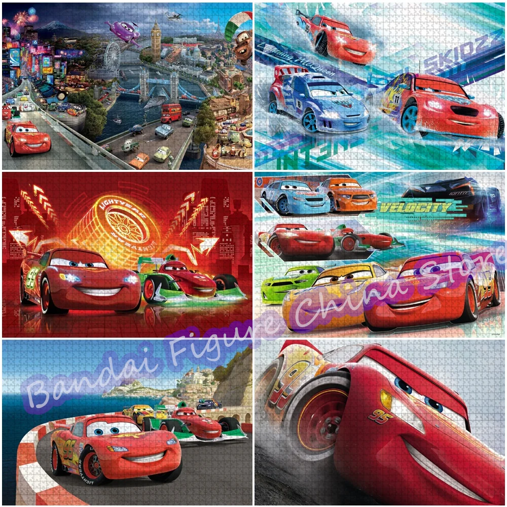 300/500/1000 Pieces Disney Cars Lightning Mcqueen Jigsaw Puzzles Cartoon Movies Print Decompress Educational Puzzle For Kids