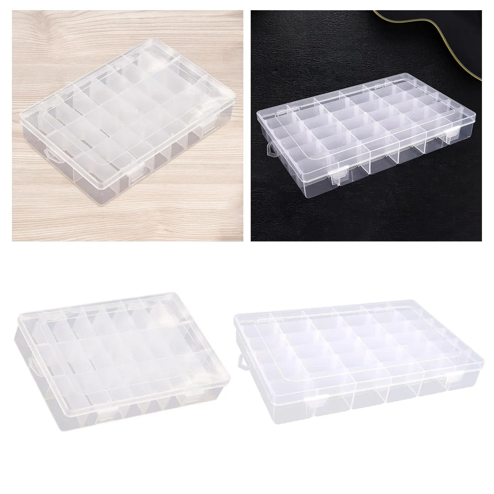 Caja organizadora de almacenamiento de hilo de coser, estuche portátil con compartimentos, caja vacía de carretes de hilo para cuentas de hilos de bordar