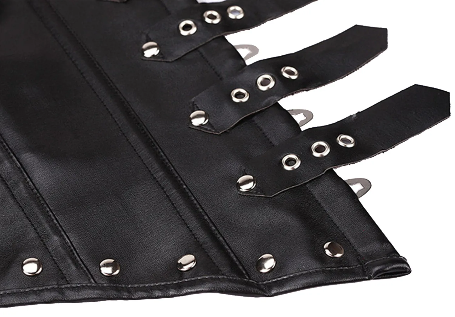 faux leather corset overbust vest top sexy spiral steel bone steampunk corset underbust bustiers shoulder straps women korsett