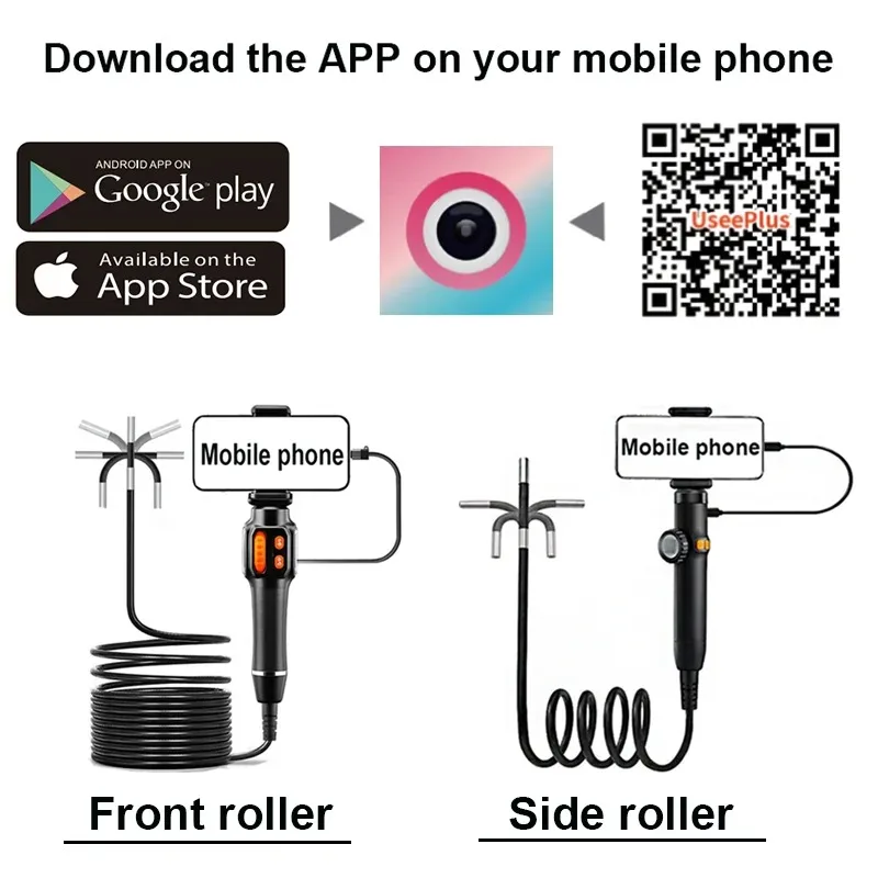 Type-C 360° Two-Way Rotary Articulating Endoscope Camera HD 480P Car Inspection Industrial Endoscope With LED For IOS Android 3