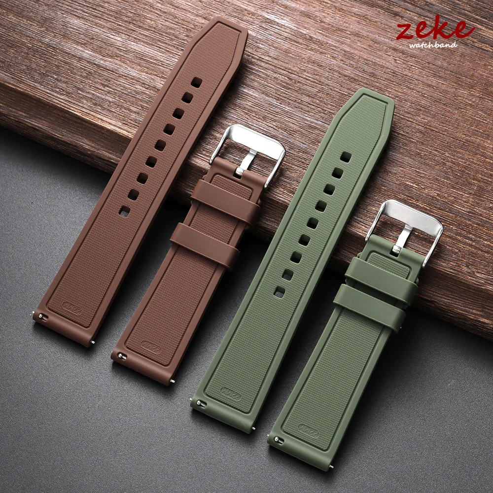 Universal Waterproof Silicone Sport Wristband - Quick Release Rubber Watch Band