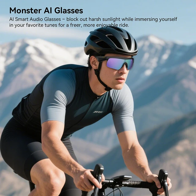 Smart Glasses Bluetooth Wearable Glasses Outdoor Sports Bike Riding Voice Navigation HD Calling Lens Anti Blue Light Sunglasses 2