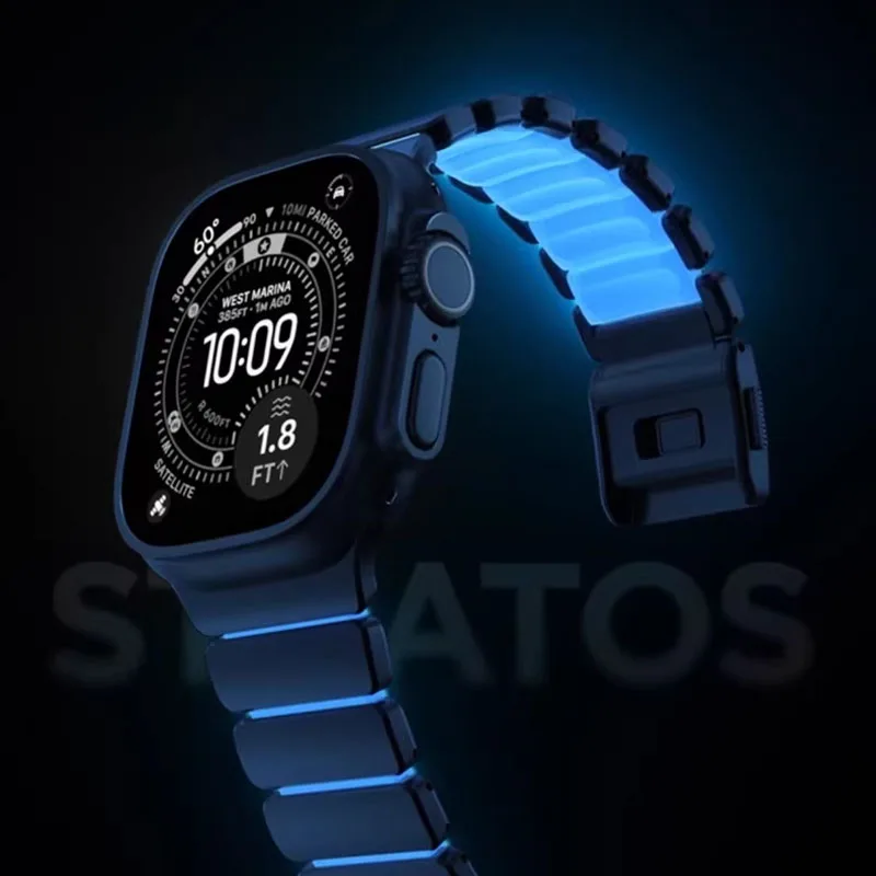 Titanium Silicone Magnetic Metal Strap for Smartwatches – Men's Band