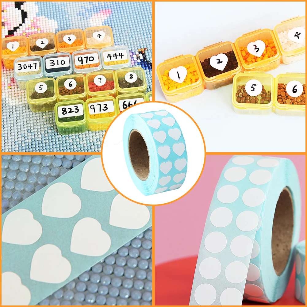 3000 Pieces Diamond Painting Labels Self Adhesive Storage Containers Labels Art Accessories Blank Labels Supplies for DIY Office