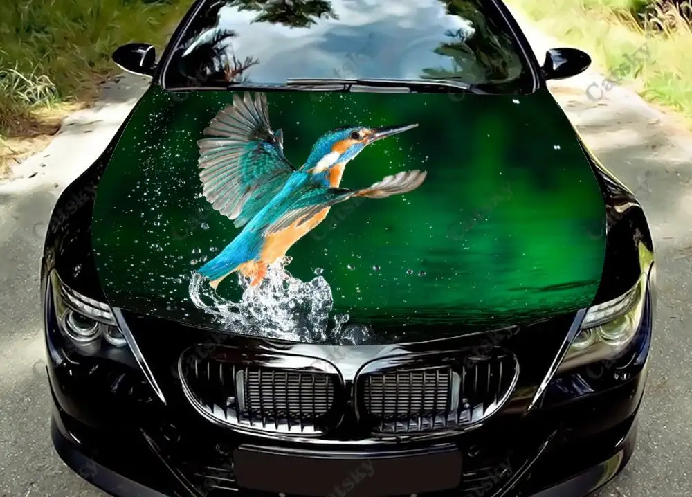 

Цветная виниловая наклейка на капот автомобиля с изображением животного kingfisher