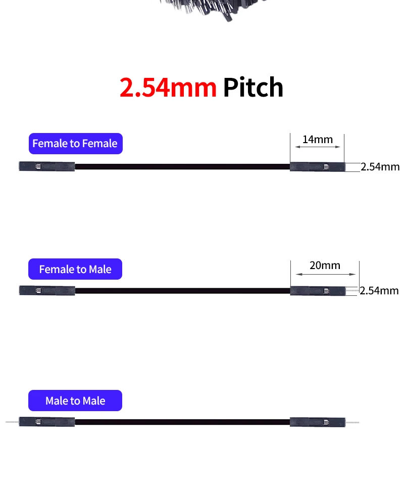 Silikon Jumper Draht 1Pin Dupont Kabel 26AWG PVC Kupfer Männlich Weiblich Solderless Elektrische Linie Stecker Für DIY Arduino Draht – Detail 2
