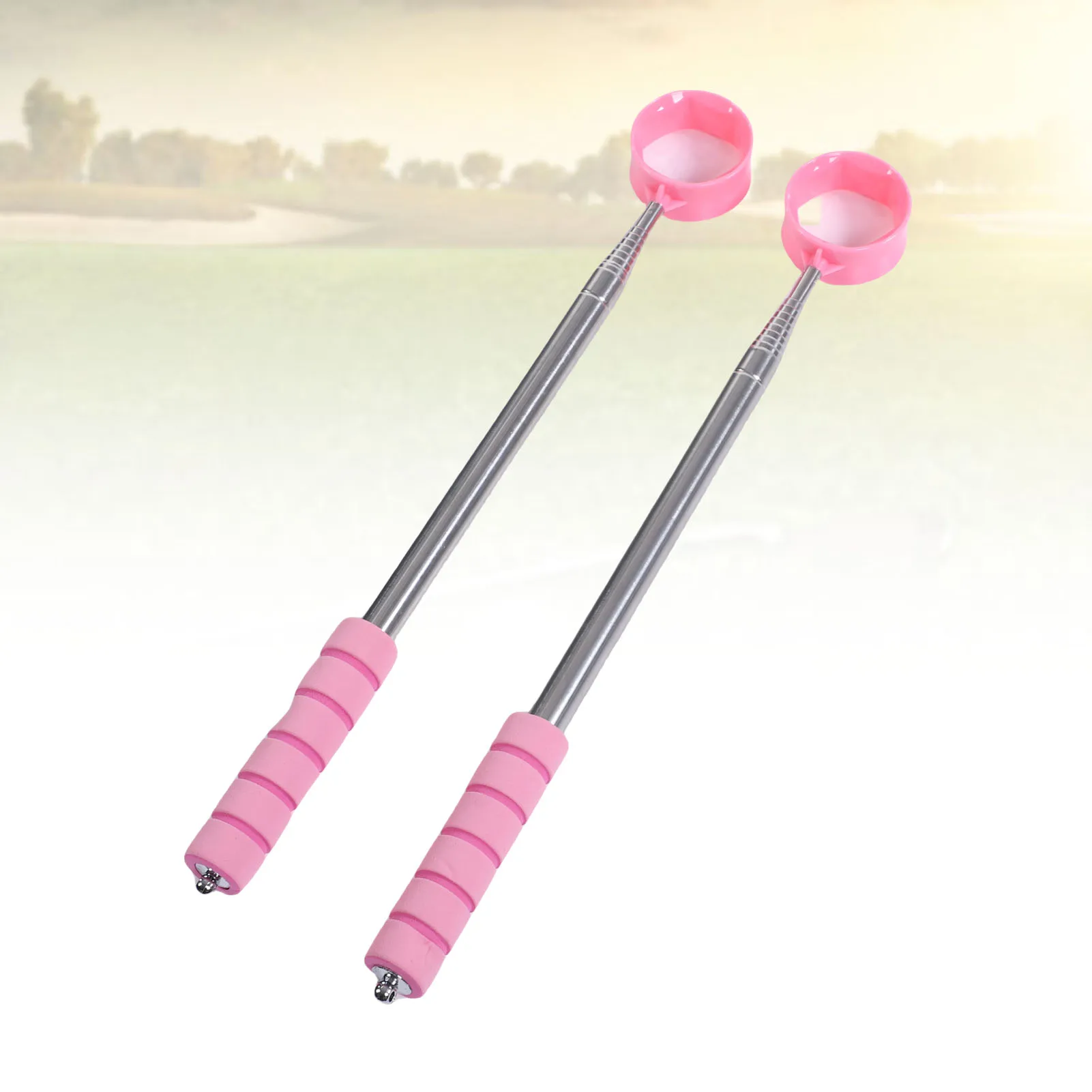 2pcs Stainless Steel Telescopic Club Ball Retrievers Lightweight Club Ball Grabbers Pickers Course Accessories