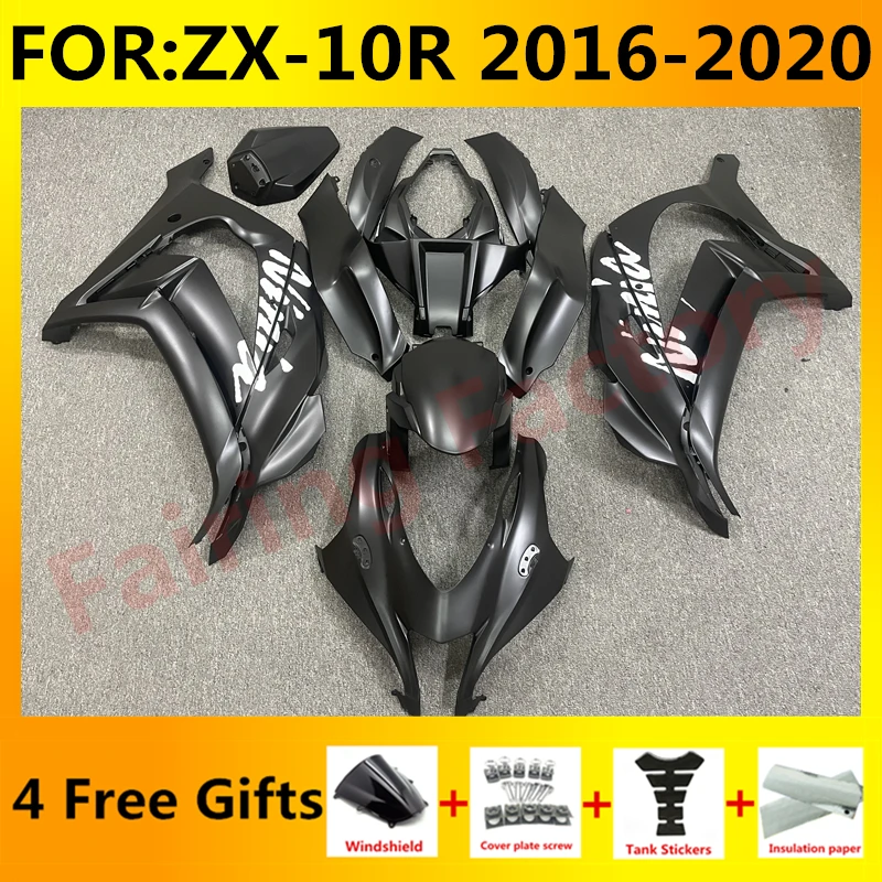 

Новый комплект обтекателей для мотоцикла из АБС-пластика, подходит для Ninja ZX-10R ZX10R zx 10r 2016 2017 2018 2019 2020, полный комплект обтекателей для кузова, черный, белый